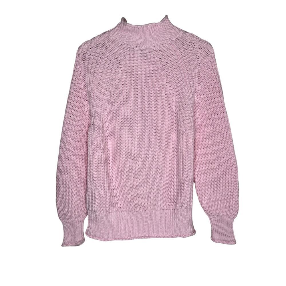 J. Crew Relaxed Long Sleeve Rollneck Knit Pullover Sweater Pink Women's Size S - Picture 5 of 11